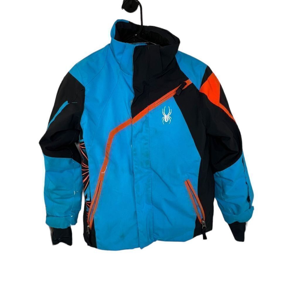 Boys/Kids Spyder Blue and Orange Zip Up Winter Coat